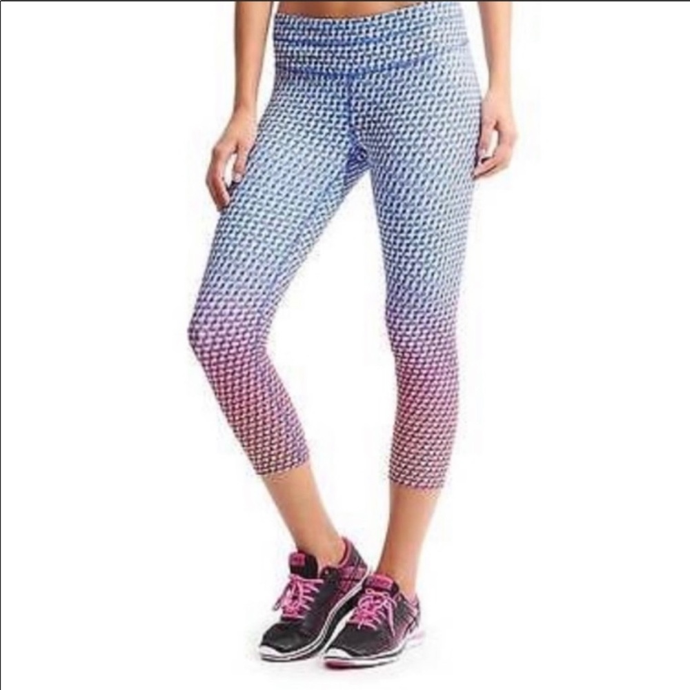ATHLETA Vivid Sonar Ombré Multicolor Capri Leggings Size S